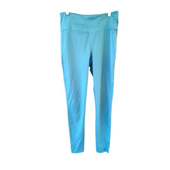 Vuori Leggings Women's Size M Teal Stride Performance Pocket Pull On Athletic - Picture 3 of 7